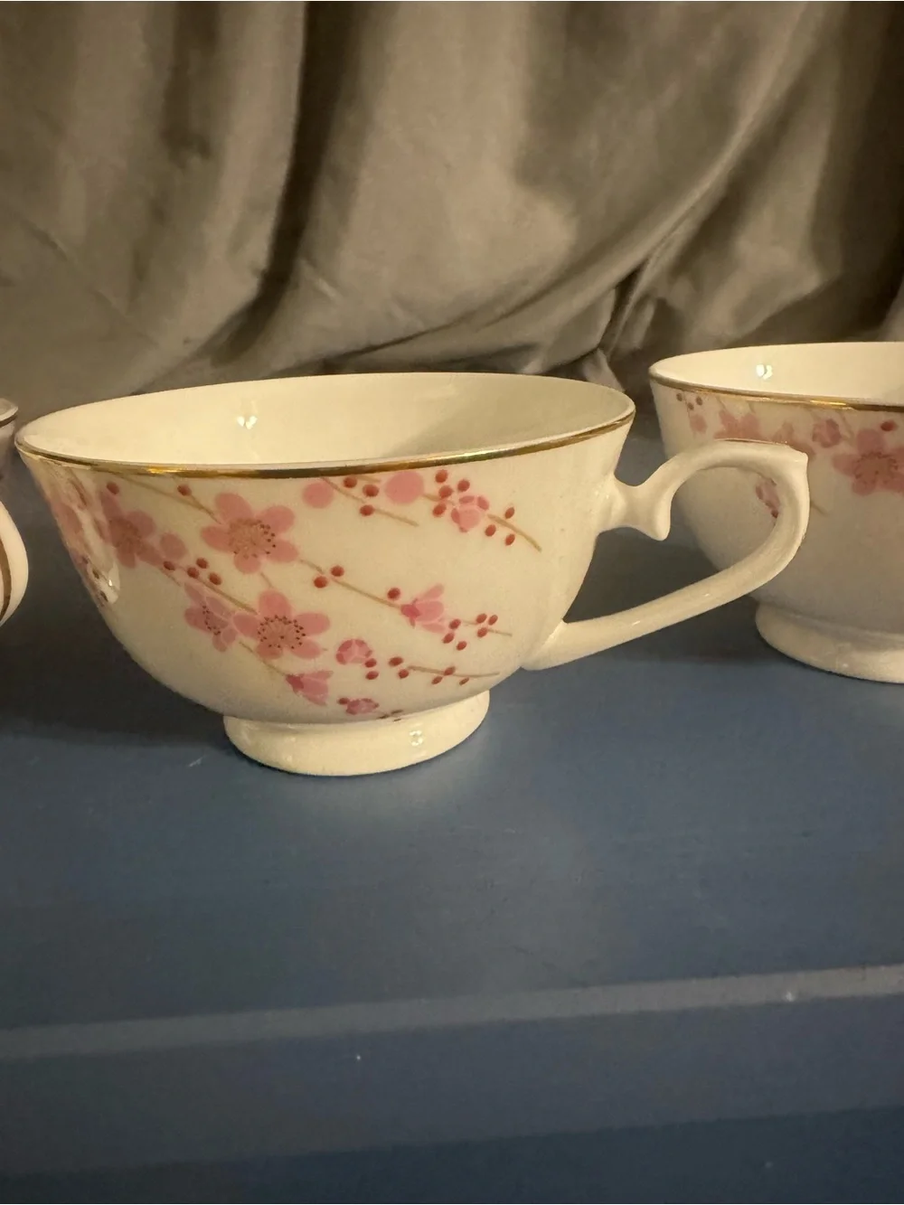 Teavana Floral Bone China Teacups - Set of 3